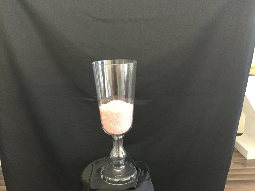 Large Glass Wavy Bottom Vase