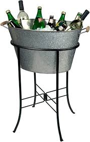 Aluminum Ice Chest with Stand (Black Base)